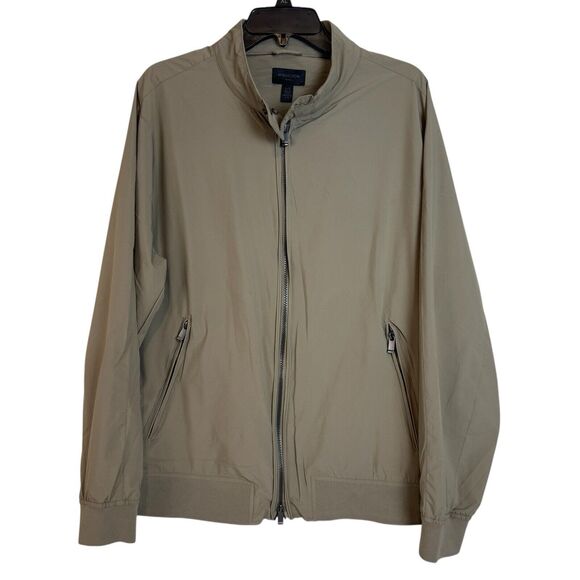 MAGASCHONI MAN NWT Men’s L Full Zip Bomber Lightweight Jacket Packable Tan Khaki - Picture 1 of 11